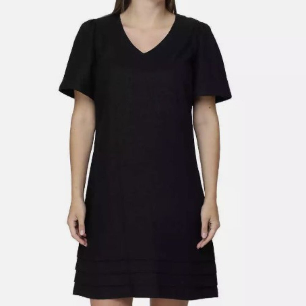 Nicole Miller Black Linen Blend Dress